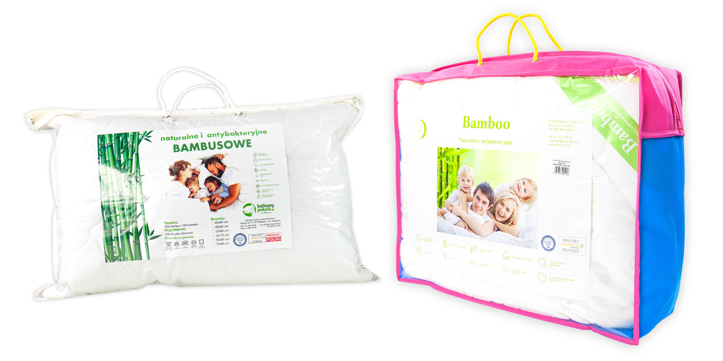 Kołdra bambusowa z poduszką 100x135 cm